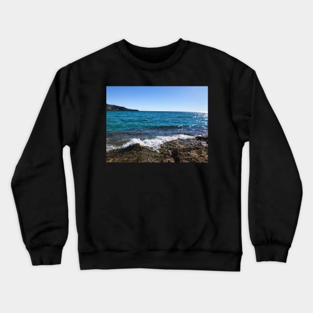 Sea view Ibiza Crewneck Sweatshirt by simplythewest